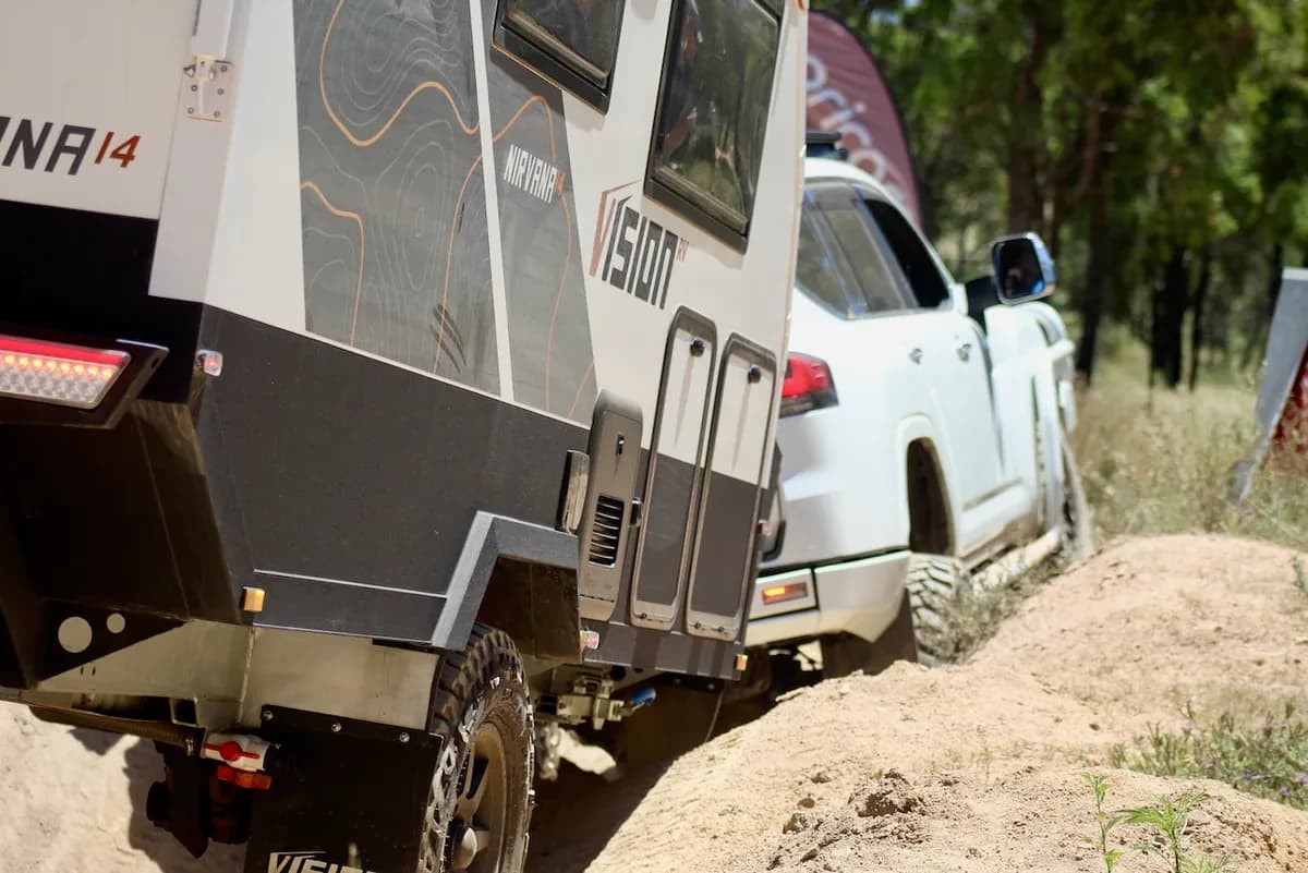 Vision RV Nirvana 14 working through a sandy rut at The Springs 4x4